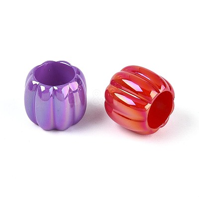 Pearlized UV Plating Opaque Acrylic European Beads SACR-T017-64M-1