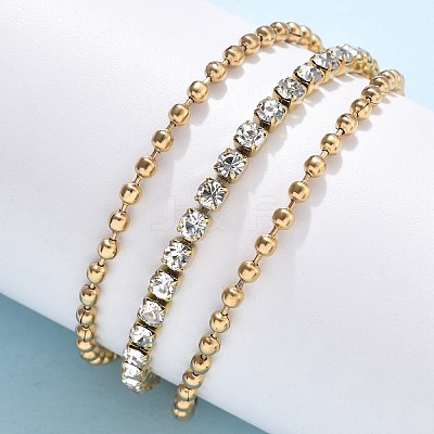 304 Stainless Steel Multi-strand Bracelets BJEW-C103-06G-1