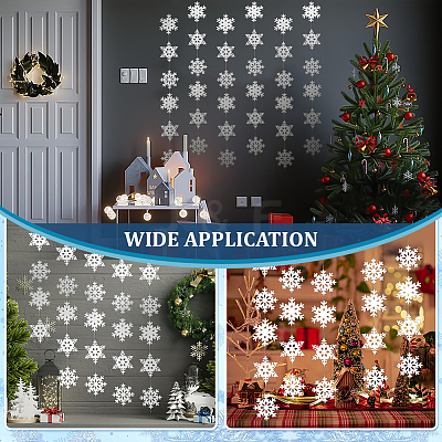 6Pcs Paper Snowflake Hanging Banners DIY-ME0001-95-1