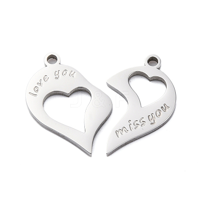 304 Stainless Steel Split Pendants STAS-H235-03C-P-1