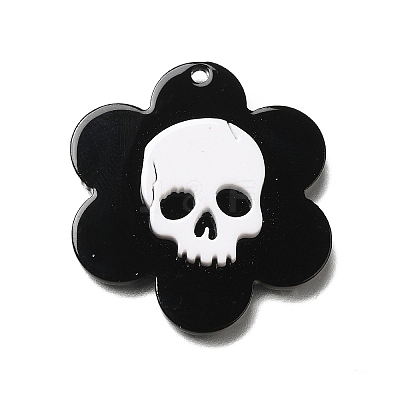 Skull Theme Opaque Acrylic Pendants OACR-L019-01A-1