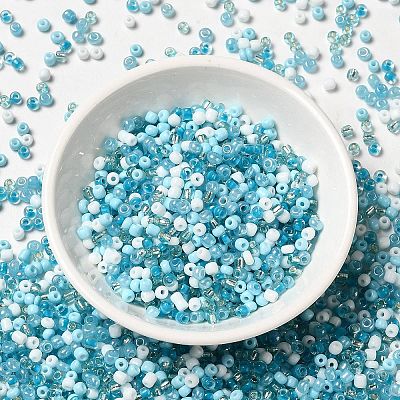 Opaque & Transparent Inside Colours Glass Seed Beads SEED-F004-01B-1