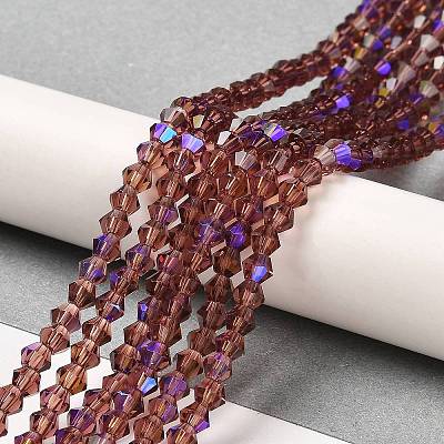 Transparent Electroplate Glass Beads Strands EGLA-A039-T4mm-L05-1