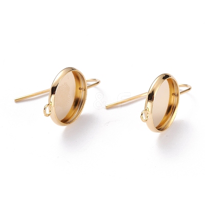 304 Stainless Steel Earring Settings LS-STAS-O141-01G-1