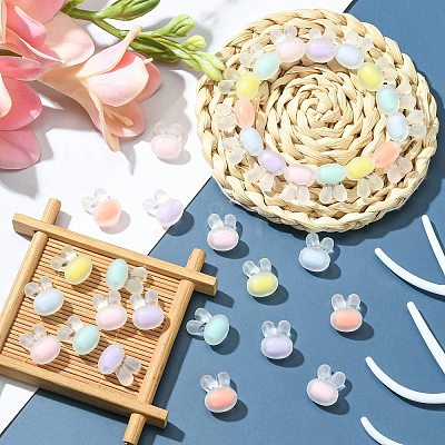 60Pcs 6 Colors Transparent Clear Acrylic Beads FACR-CJ0001-10-1