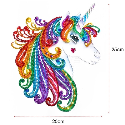 DIY Unicorn Diamond Painting Sticker Kits DIAM-PW0001-196A-1