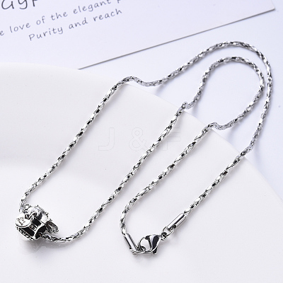 Non-Tarnish 304 Stainless Steel Boston Link Chain Necklace NJEW-S420-006B-P-1