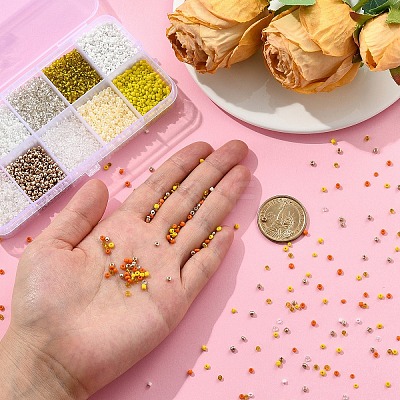 100G 10 Colors Glass Seed Beads SEED-YW0002-89A-1