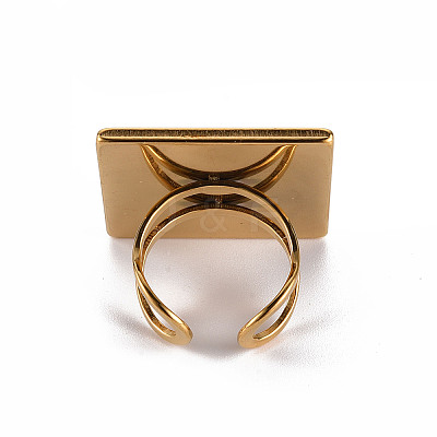 201 Stainless Steel Cuff Pad Ring Settings STAS-S080-041G-G-1