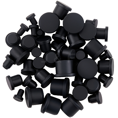 50Pcs 5 Styles Silicone Hole Plugs AJEW-GF0011-62G-1