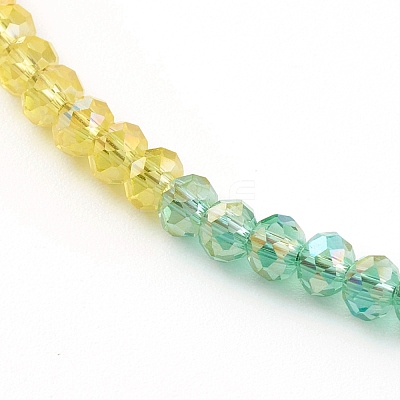 Rainbow Personalized Electroplate Glass Beaded Necklaces NJEW-JN03410-1
