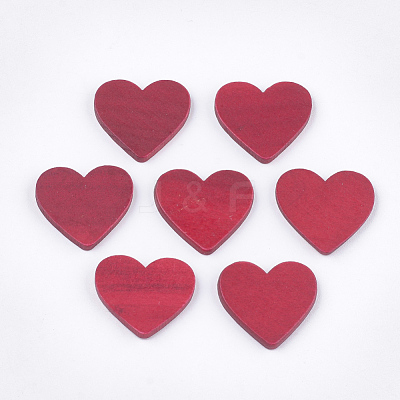 Painted Wood Cabochons WOOD-T021-04B-1