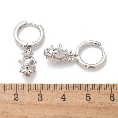 Brass Cubic Zirconia Hoop Earrings EJEW-Q015-01P-A-1