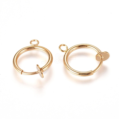 304 Stainless Steel Clip-on Earring Findings X-STAS-L238-025G-1