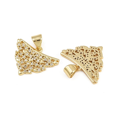 Brass Micro Pave Clear Cubic Zirconia Pendants KK-A269-33G-1