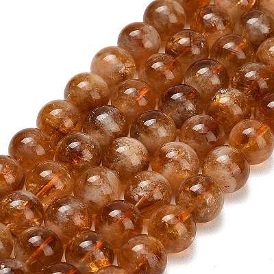 Hearted Natural Citrine Beads Strands G-L663-A02-12mm-1