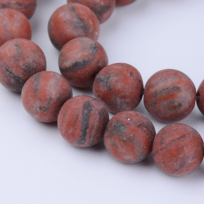 Natural Sesame Jasper/Kiwi Jasper Beads Strands X-G-Q462-6mm-04-1