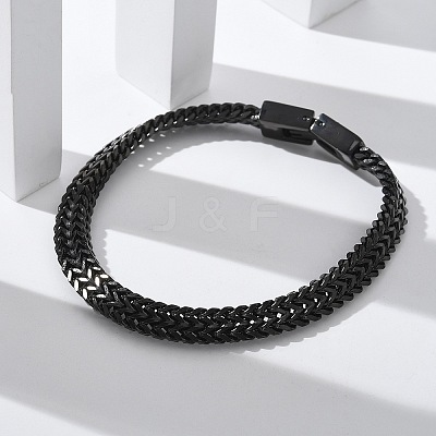 304 Stainless Steel Wheat Chain Bracelets for Women Men STAS-N117-02EB-1