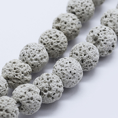 Natural Lava Rock Beads Strands G-P349-01-8mm-1