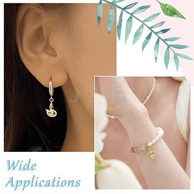 10Pcs 5 Styles Autumn Theme Brass Micro Pave Clear & Black Cubic Zirconia Charms KK-CJ0004-21-1