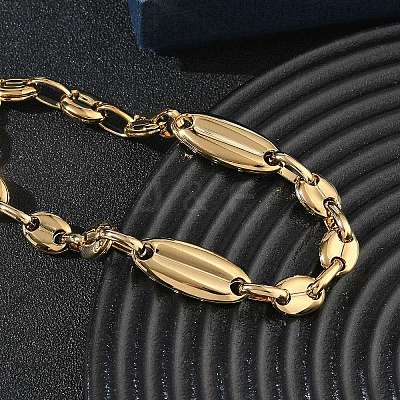 304 Stainless Steel Coffee Bean Chain Bracelets SA-CBA2696-07G-1