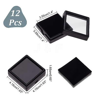 Square Plastic Loose Diamond Display Boxes CON-WH0092-61B-01-1