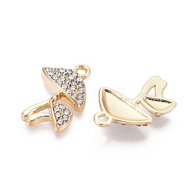 Rack Plating Alloy Rhinestone Pendants PALLOY-T091-27A-G-1