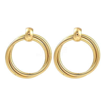 PVD Vacuum Plating 201 Stainless Steel Split Stud Earrings for Women EJEW-F345-08G-1