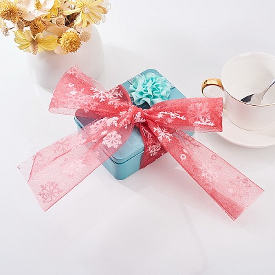Snowflake Deco Mesh Ribbons OCOR-P010-G08-1