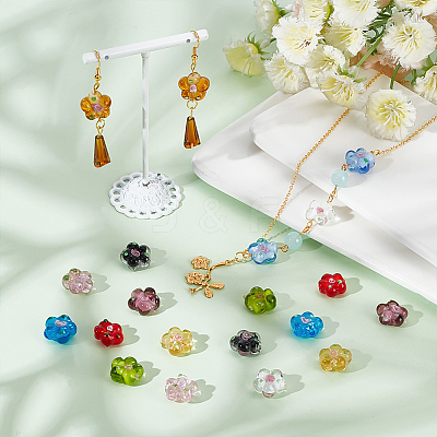 20Pcs 10 Colors Handmade Lampwork Beads LAMP-PH0001-15-1