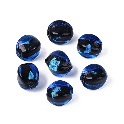 Handmade Silver Foil Glass Beads FOIL-N034-01A-1