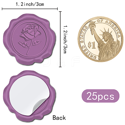25Pcs Adhesive Wax Seal Stickers DIY-CP0009-11B-09-1