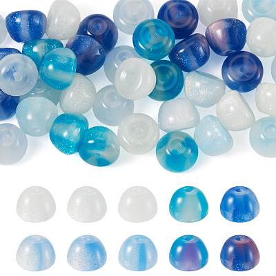 50Pcs 5 Colors Resin UV Reactive Beads RESI-TA0005-70-1