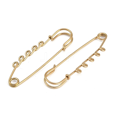 Ion Plating(IP) 304 Stainless Steel Safety Pins Brooch Findings STAS-K252-05C-G-1