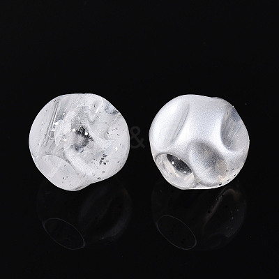 Transparent Acrylic and Glitter Powder Beads TACR-T028-66B-1