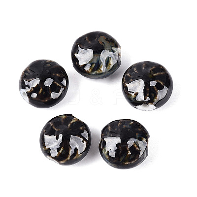 Windmill Spiral Pattern Vintage Handmade Porcelain Beads PORC-N013-19-10-1