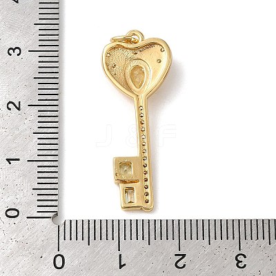 Rack Plating Brass Micro Pave Cubic Zirconia Pendants KK-U022-16C-02-1