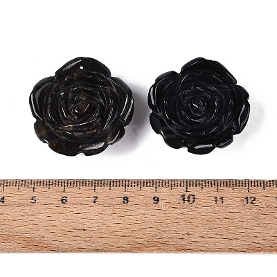 Natural Obsidian Carved Pendants G-Q601-39-1