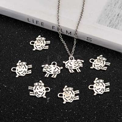 Tibetan Style Zinc Alloy Sheep Pendants X-PALLOY-F009-03-1