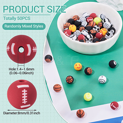 Handmade 8 Ball Polymer Clay Beads CLAY-TA0001-84A-1