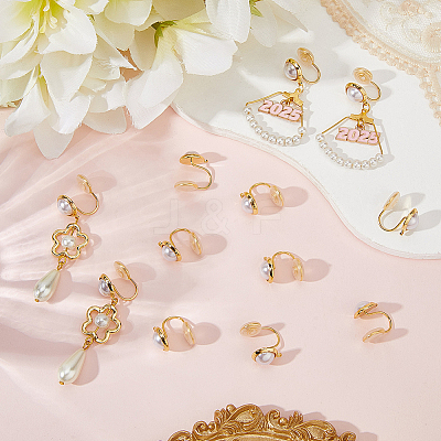 10Pcs Half Round Brass Ear Cuff Findings KK-BBC0022-47-1