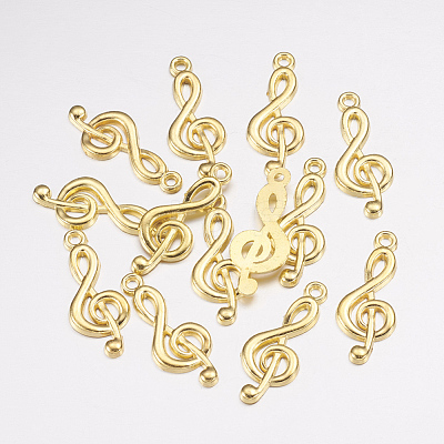 Tibetan Style Alloy Treble Clef Pendants X-TIBEP-R315-G-LF-1