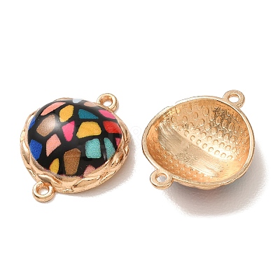 Printed Alloy Enamel Connector Charms AL-CBA2638-01D-1