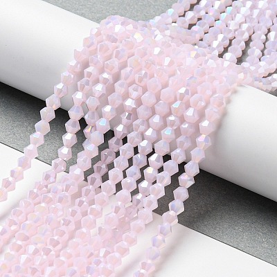 Imitation Jade Electroplate Glass Beads Strands GLAA-F029-J4mm-A02-1