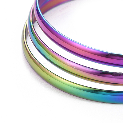 Fashion 201 Stainless Steel Bangle Sets BJEW-L664-024D-C-1-1