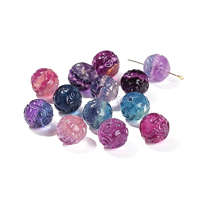 Natural Fluorite Carved Beads PW-WG1ACAE-06-1