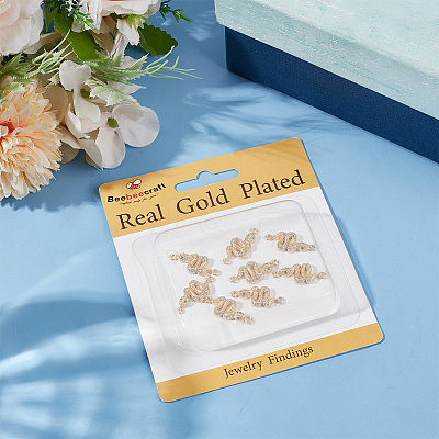 9Pcs Brass Micro Pave Cubic Zirconia Links/Connectors ZIRC-BBC0003-29-1