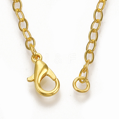 Brass Cable Chain Necklace Making MAK-T006-05G-1