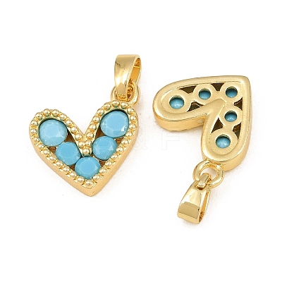 Brass Micro Pave Sky Blue Cubic Zirconia Charms CU-CBAA571-07G-1