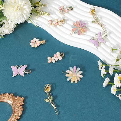 2 Bags Alloy & Resin Hair Clips Kits PHAR-SC0001-004-1